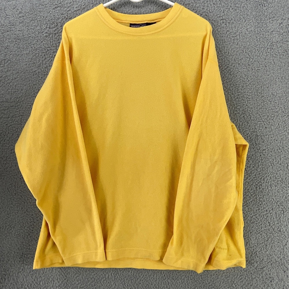 Patagonia Micro D-Luxe Fleece Pullover Men XL Yellow Excellent Vintage USA 90's